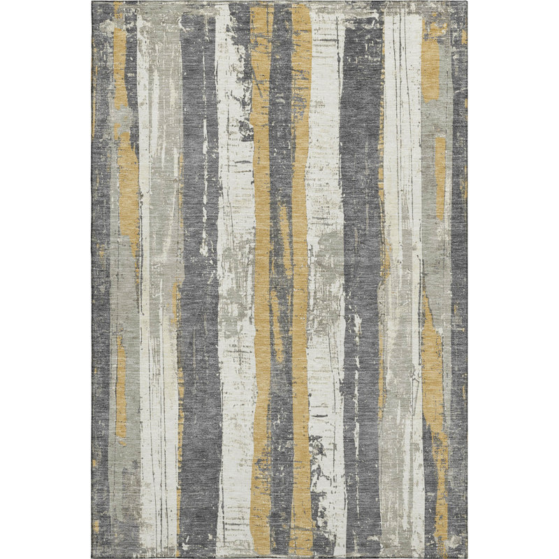Premium Machine Washable Crestover AMF1872 Stripes Rug, Rectangle 8' x 10'