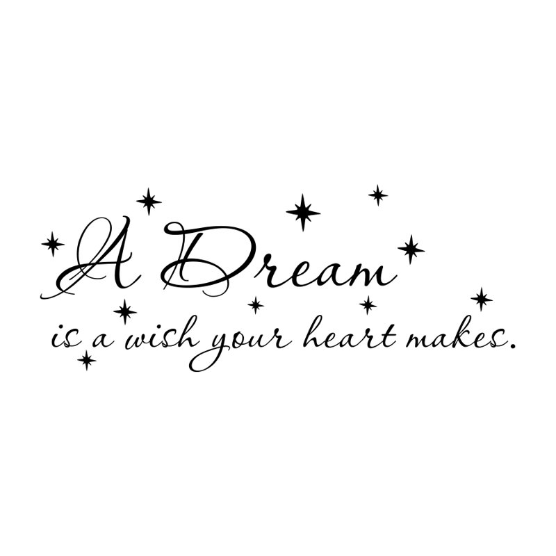Décalcomanie murale cendrillon de chambre d’enfant quote décoration, Noir