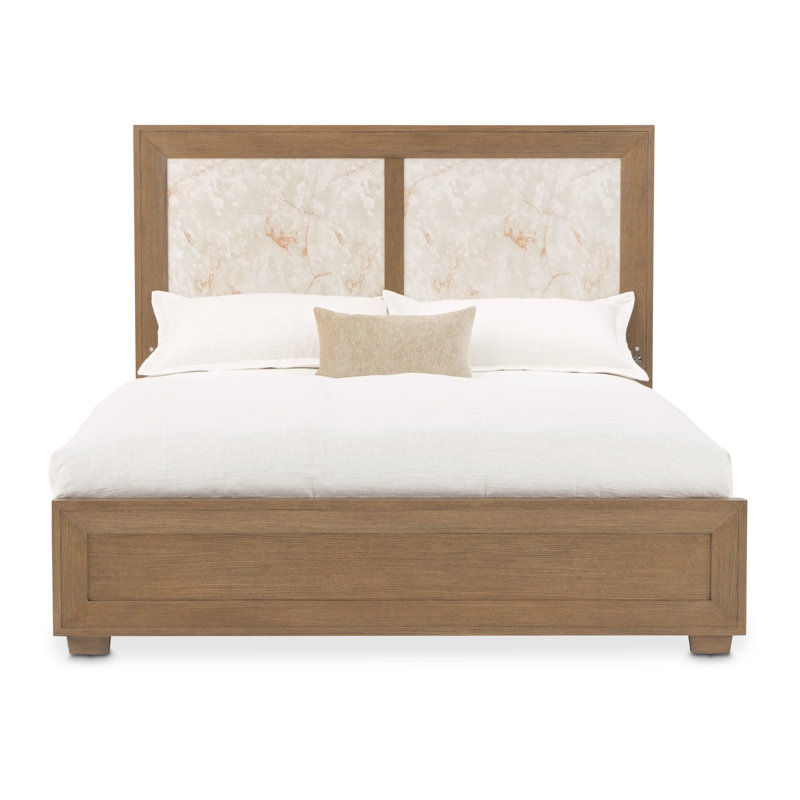 Portrait Panel Bed With LED Lights - Sienna Brown, King