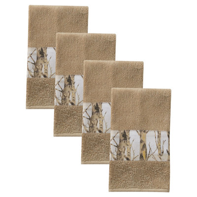 Union Rustic Birch Forest Terry Fingertip Towel Set of 4
