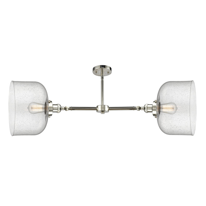 Bell 12" - 2 Light 21" Island Light, No Bulb Included, Seedy, Polished Nickel