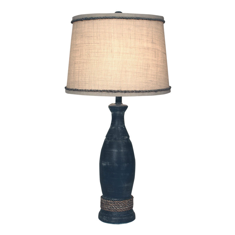 Baden Plaster Table Lamp, Weathere Navy