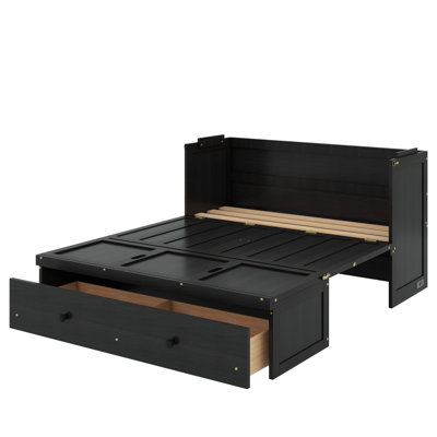 Lit escamotable avec tiroirs de rangement intégrés