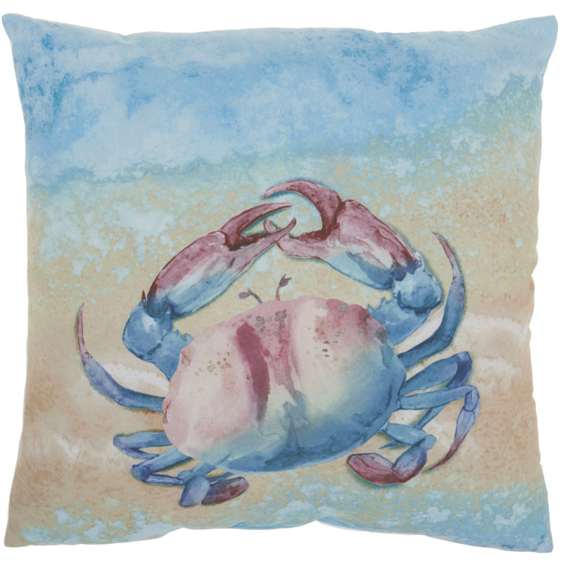  Housse et insert de coussin carré d'extérieur Sea Crab