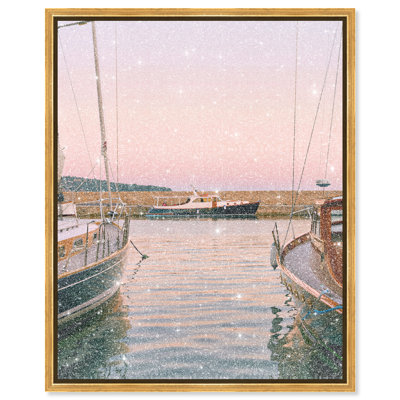 Marina at Dusk I Canvas Nautical & Beach Print by Oliver Gal, Black Frame, 16 x 20