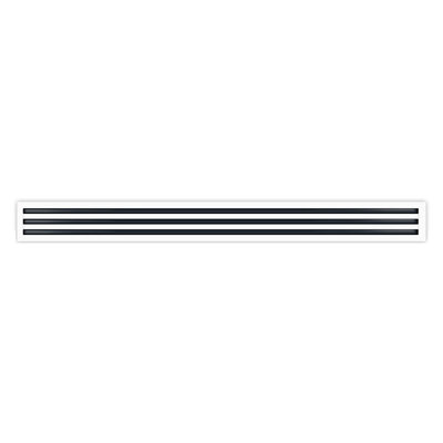 BUILDMART - 60" 3 Slot Linear Slot Diffuser - Triple Slot - White Decorative Air Vent - Modern Vent / Size: 2" H x 5" W x 60" L