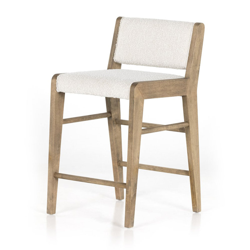 Charon Upholstered Stool with Solid Wood Frame, Counter Stool (26.25" Seat Height)