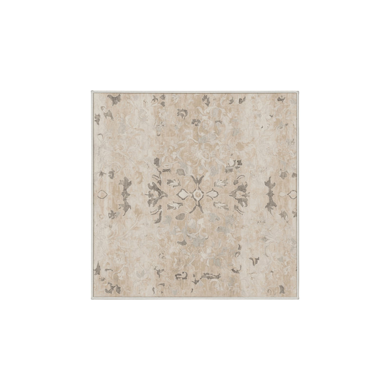 Tapis beige lavable à la machine GSIX03682, Carré 8 pi