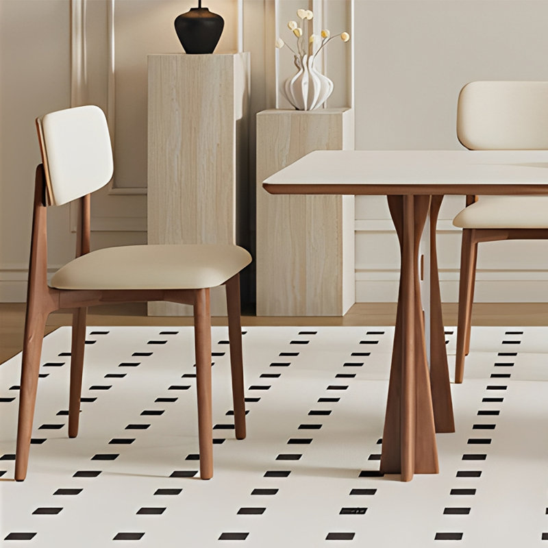 Ensemble de table de salle à manger simple et moderne en pierre frittée, 29.52" H x 62.99" W x 31.49" D