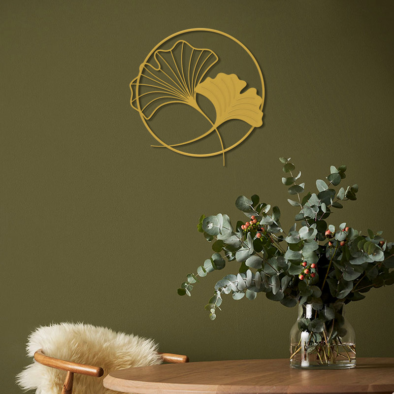 Ginkgo Leaf Metal Wall Decor