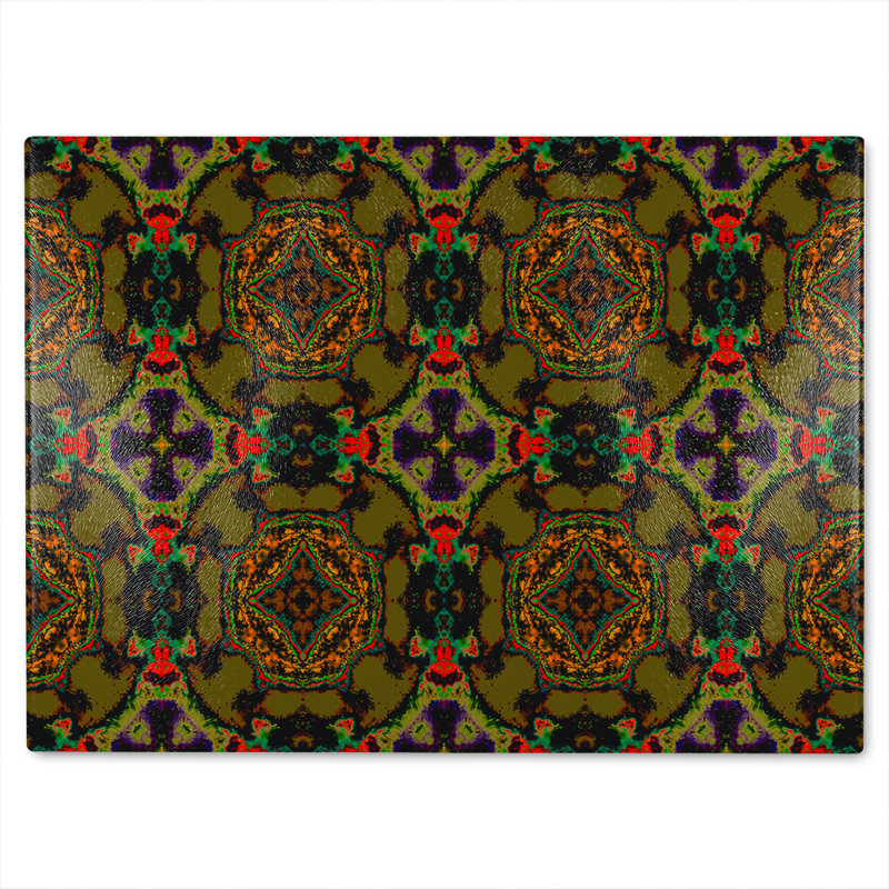 Pakistan Mosaic Paint Glass Chopping Board, 28cm L x 20cm W