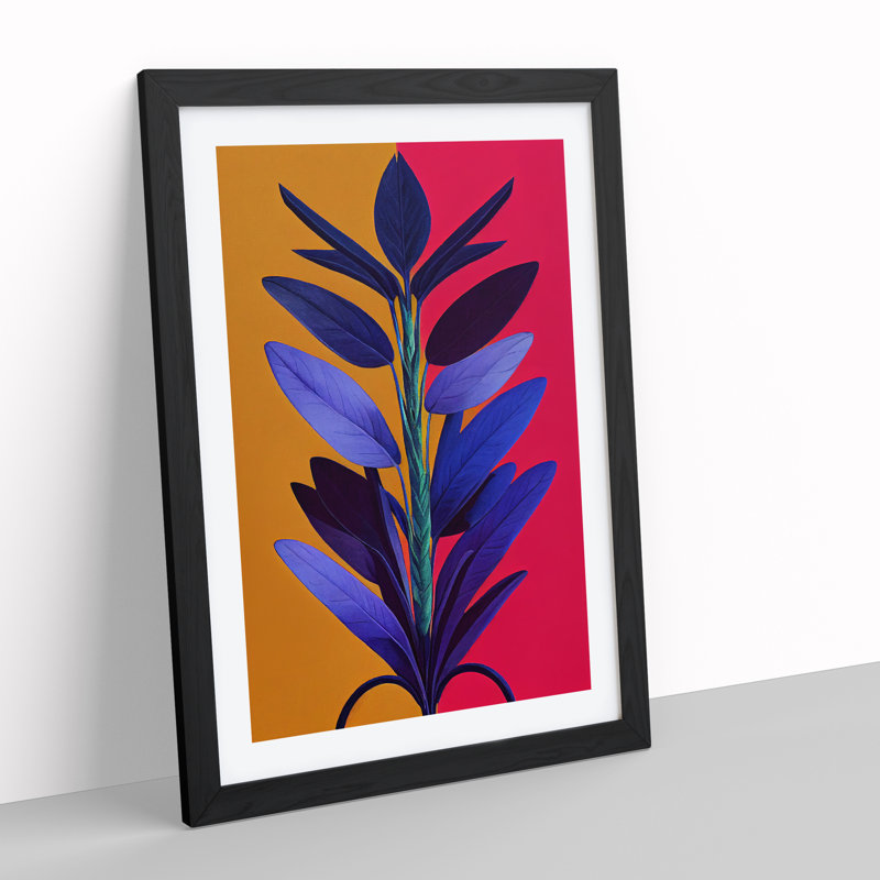 The Expressive Flower - Single Picture Frame Print, 64cm H x 46cm W x 2cm D, Black