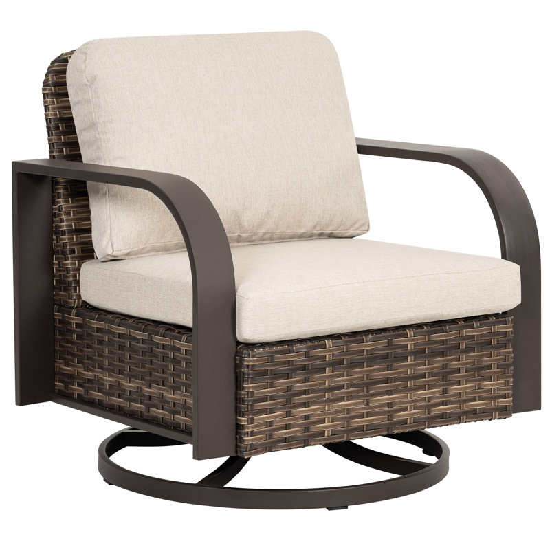 Canapé de patio 2 pièces en osier tissé à la main avec coussin et coussin