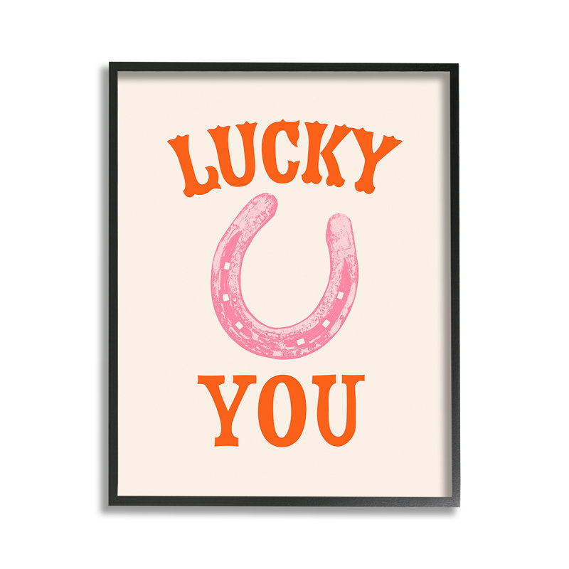 «Lucky You Horseshoe», art de la giclée encadrée par Victoria Barnes, Giclée encadrée noir minuit, H 14 po x l 11 po