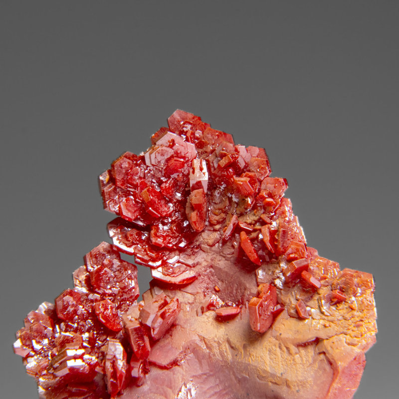 Vanadinite (Parallel Hoppered Growth) Crystal Cluster From Morocco (41.7 Grams)