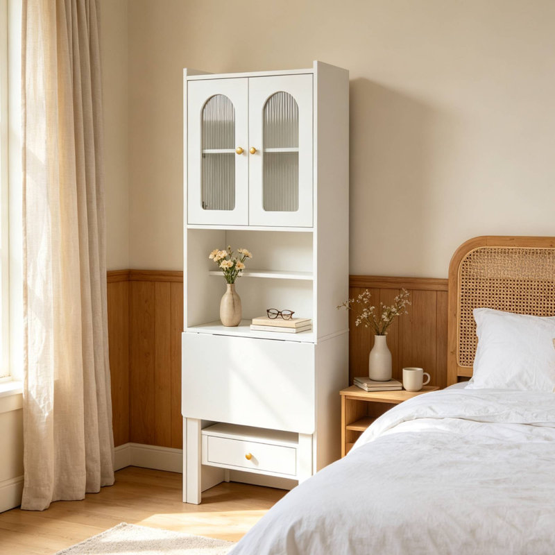 Bureau d'écriture convertible pliable, Blanc