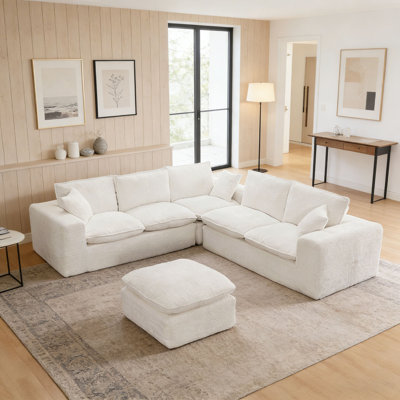 107'' Modern Boucle L-shaped Sectional Sofa