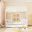 Lit simple avec lit gigogne et toit ouvrant, lit plateforme pour enfants