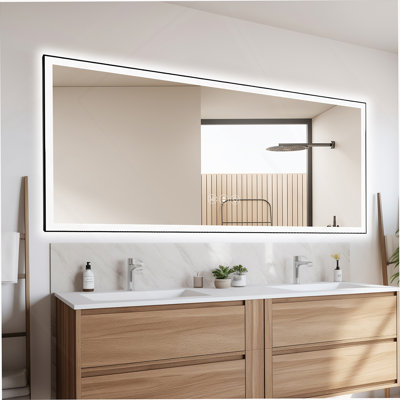 Miroir de salle de bain sans cadre à DEL, miroir intelligent