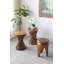 11.8X11.8X18.9" Brown Mulberry And Paulownia Wood Accent Table With Organic Tree Root Base(Only Including Coffee Table)