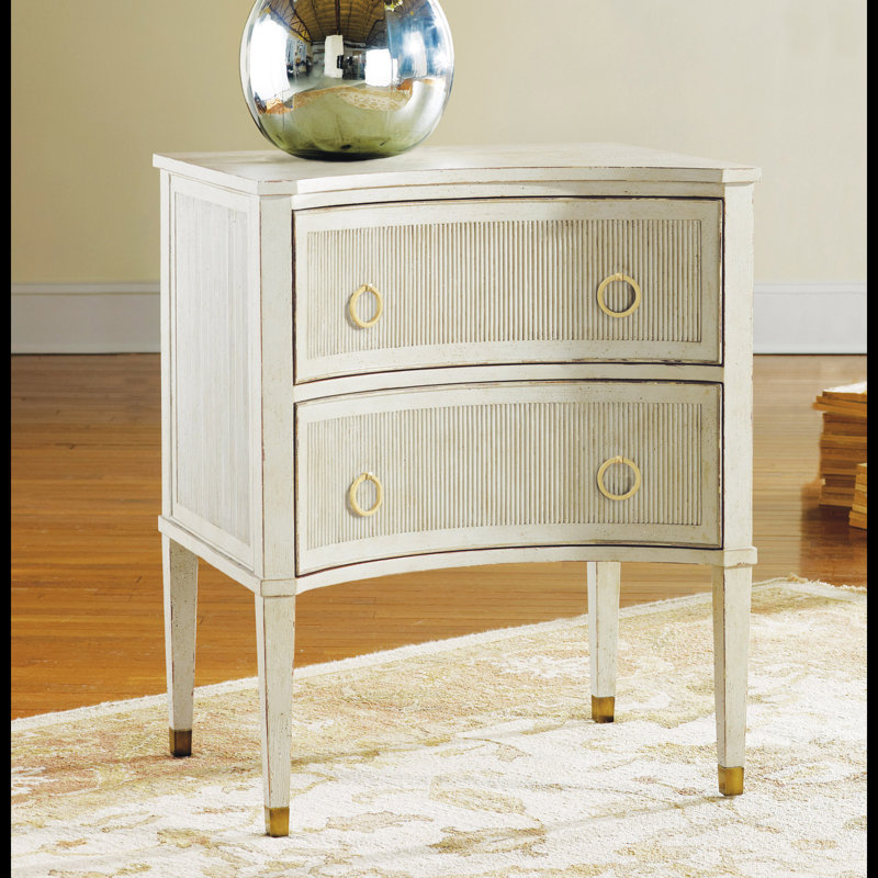 Gustavian Solid Wood Accent Chest, Antique White