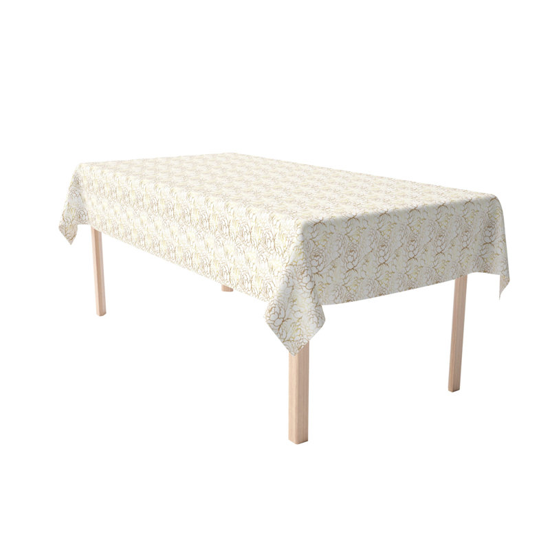 Fabric Textile Products, Inc. Rectangular Tablecloth, 100% Cotton, 60X84", Golden Peony, 84" x 60"