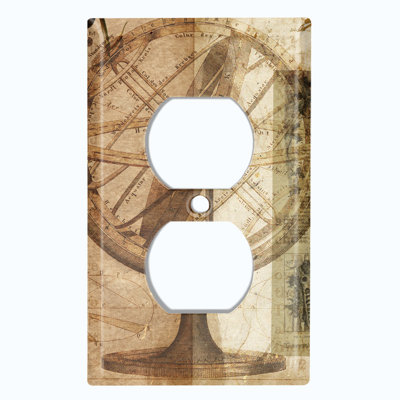 Copper Rust Patina Teal Print 1 - Gang Duplex Outlet Standard Wall Plate