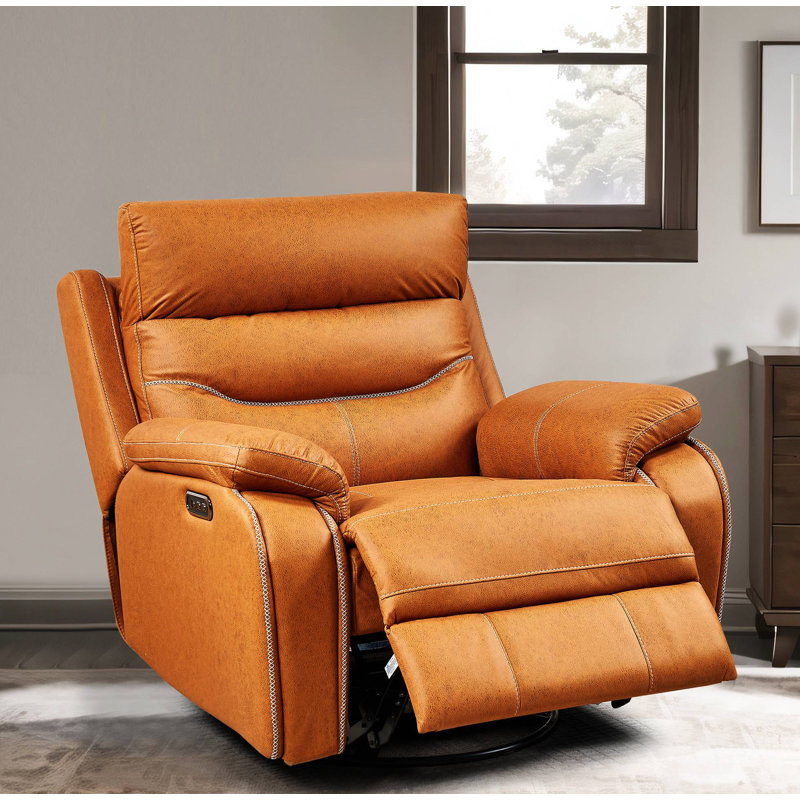 Fauteuil inclinable rotatif électrique Toderita, Polyester brun