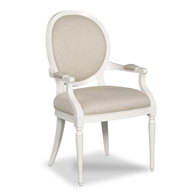 Hampton Linen Armchair, White Dove