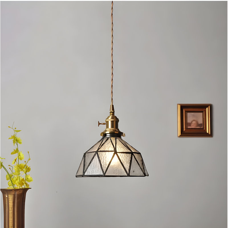 Arbordale 1 - Handcrafted Brass and Glass Pendant Light – Art Deco Hanging Lamp for Warm Kitchen Lighting, High-Quality Ceiling Lampshade