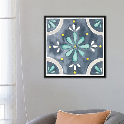 « jardin escapade tile i blue », impression sur toile