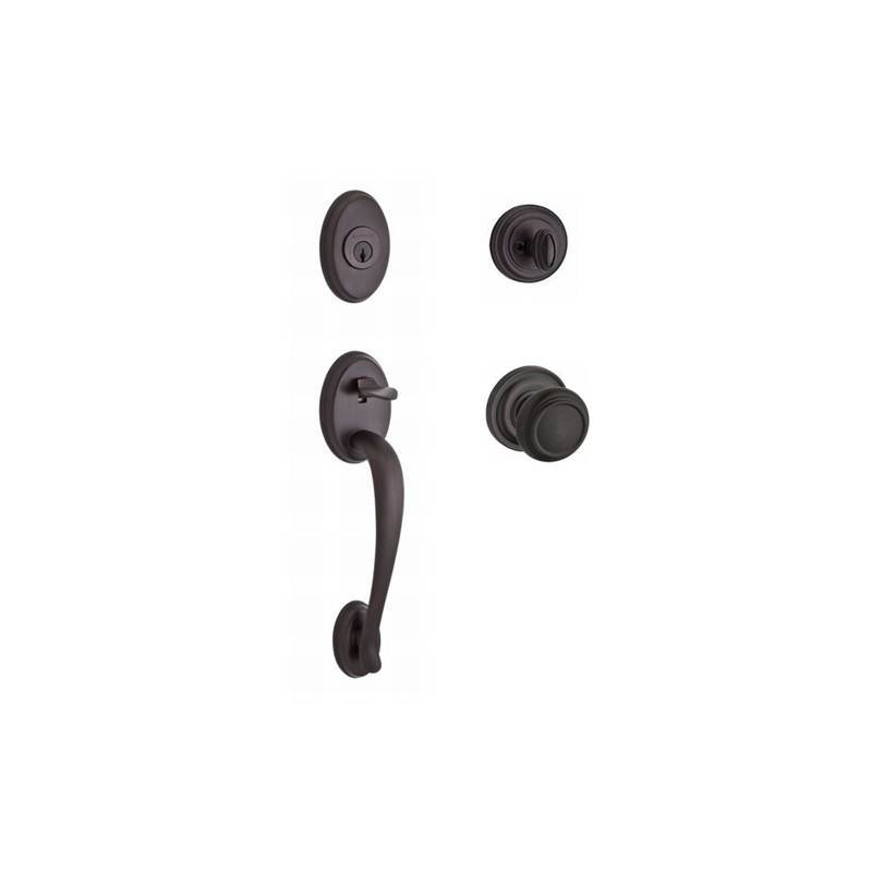 Columbus Handleset with Single Cylinder Deadbolt and Door Knob and Rosette, Keyed Alike, Venetian Bronze, Yes