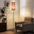 Modern Purple Floor Lamp With Multicolor Shade, E26 Base, Easy Assembly, Space-Saving Design