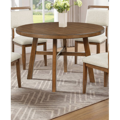 Magnifique table de salle à manger ronde de hauteur standard fabriquée en bois brun riche et riche