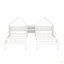 Lit plateforme simple double avec tête de lit en forme de maison et table de chevet intégrée-1859040836