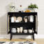 Armoire décorative noire 31,5 po à 2 portes avec tablette réglable-1952293173