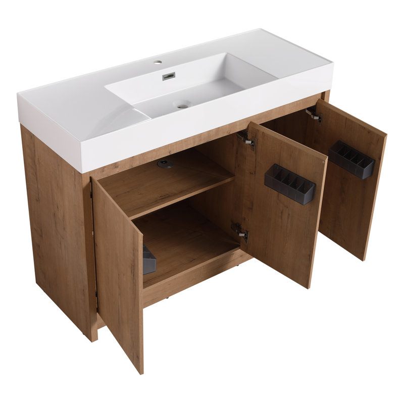  Ensemble de meuble-lavabo simple avec plateau en résine Quarnar, Centre, 48"