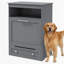 Armoire de rangement pour poste d'alimentation pour animaux, comprenant des bols surélevés pour chiens, fini en gris-123058333