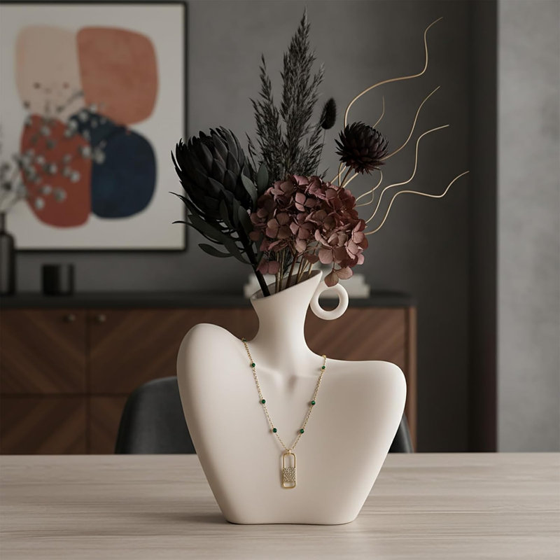 Vase blanc moderne et minimaliste pour le salon