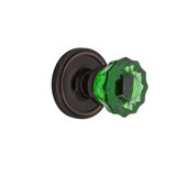Classic Rosette with Crystal Emerald Door Knob