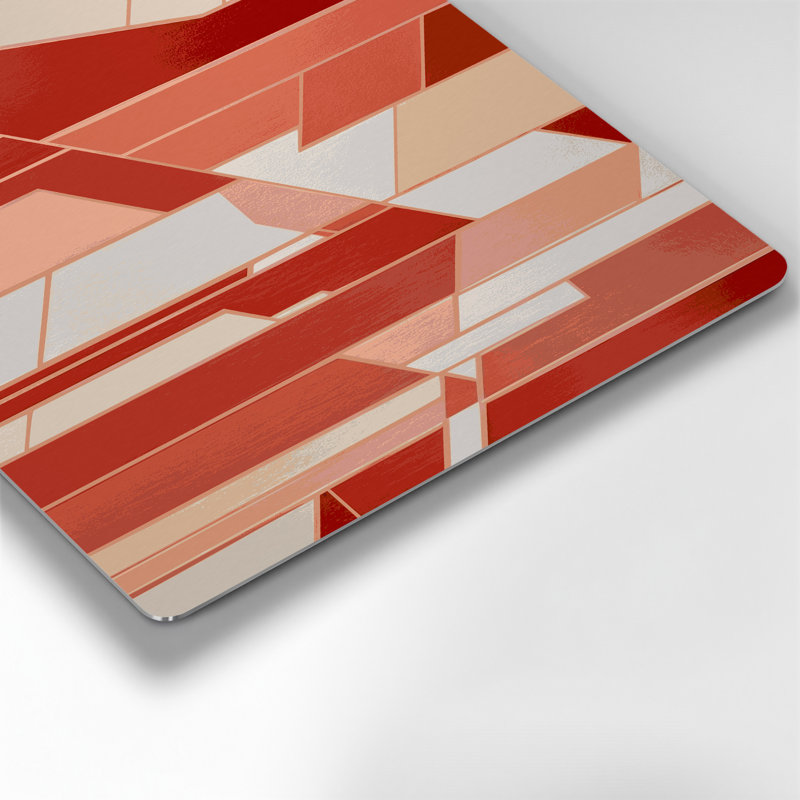 Hard Edge 22, art mural en métal beige, 16" H x 16" W
