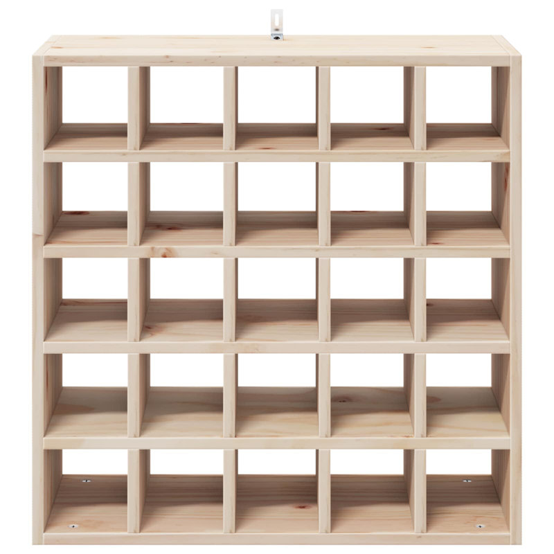 Solid Wood Open Shelving Wine Bottle Rack, Natural
