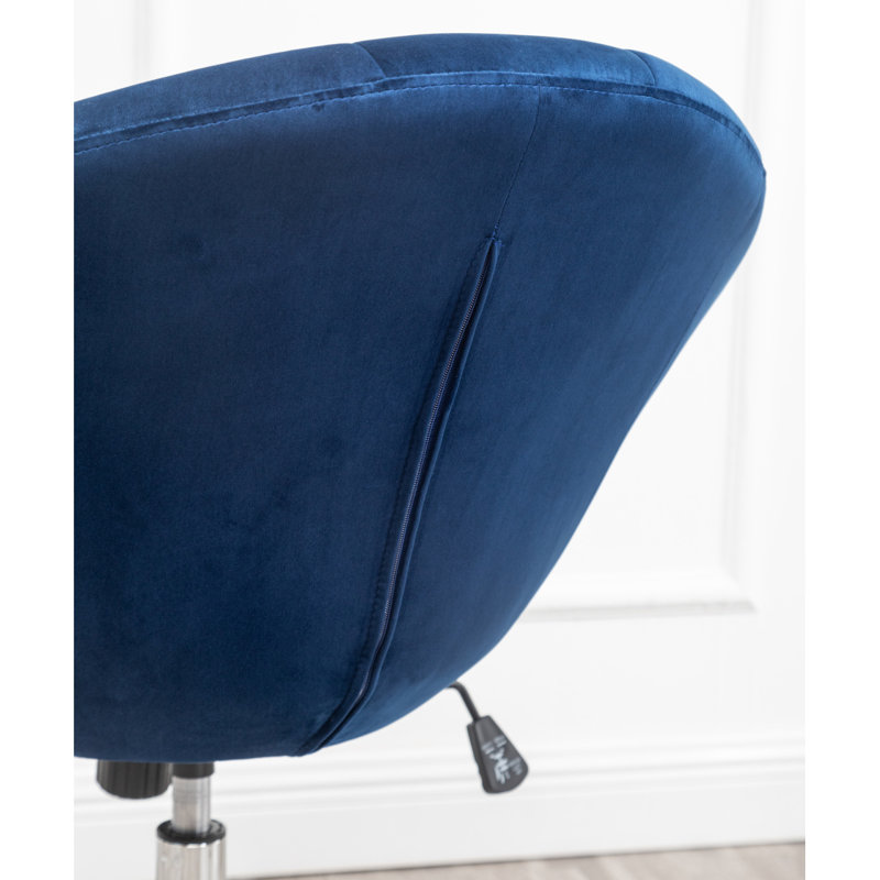 Fauteuil d'appoint pivotant en velours Noas, Bleu