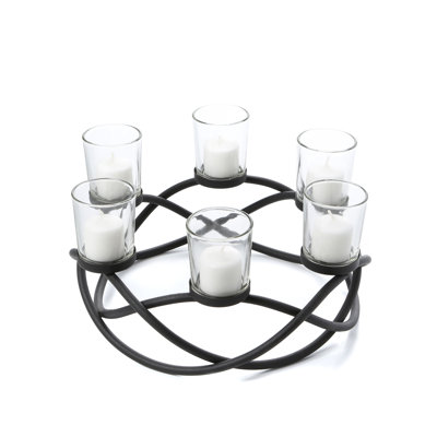 Bellamira Round Waves Tabletop Candle Holder