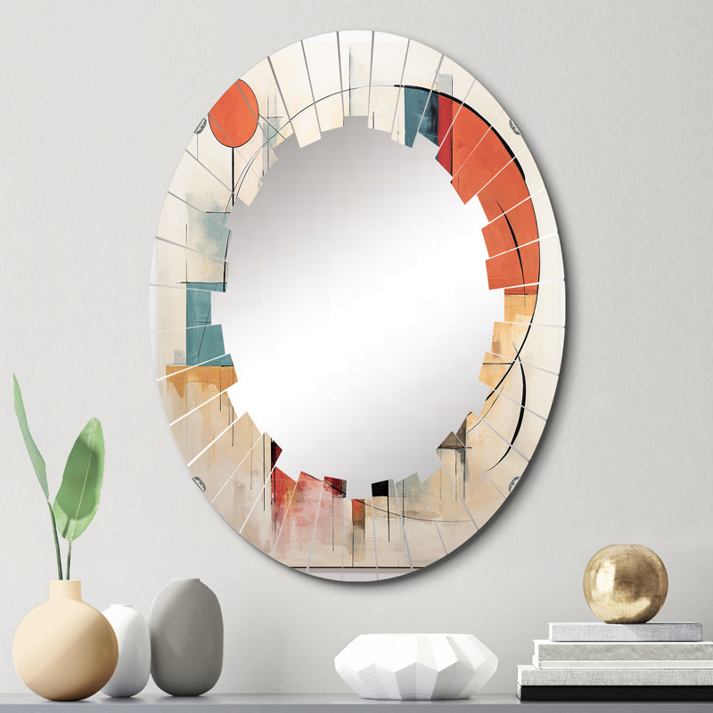 Hatherop - Mid-Century Wall Mirror Oval, 30 po x 20 po