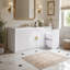 Wall Mount Bathroom Vanity Cabinet without Sink, Fluted Doors, Soft Close Drawers and Doors, Gold Handles, White Finish
