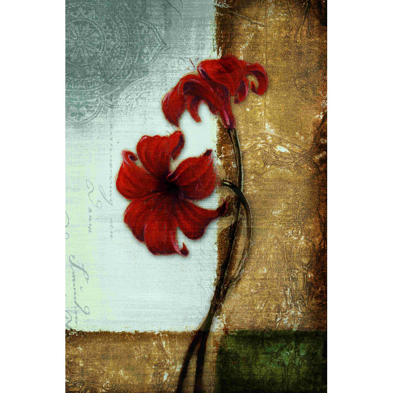 Fleurs de rouge, H 48 po x l 32 po