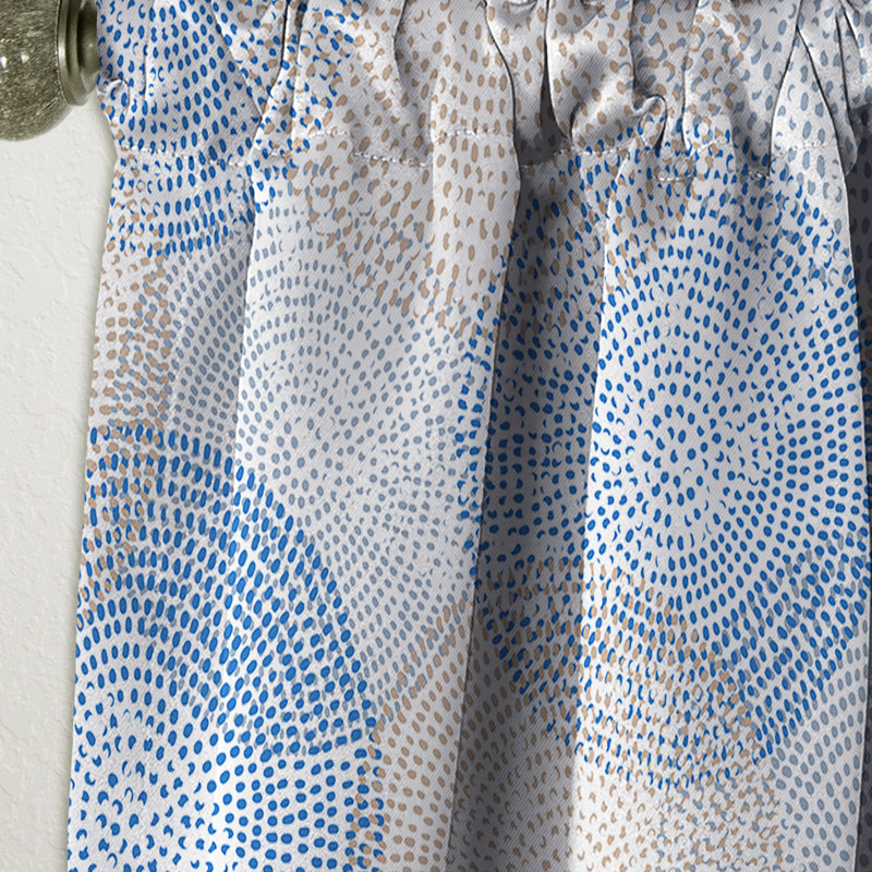 Rideau simple occultant abstrait en velours Mid-Century, L 52 po x L 120 po