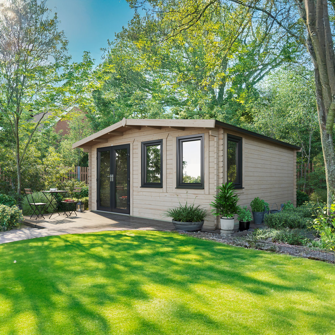 Powersheds 18 x 16ft Chalet Log Cabin, Doors to the Left - 44mm