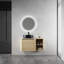Meuble-lavabo mural moderne avec lavabo en céramique et grand rangement